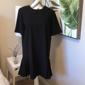 ZARA Black Pleated Shift Dress